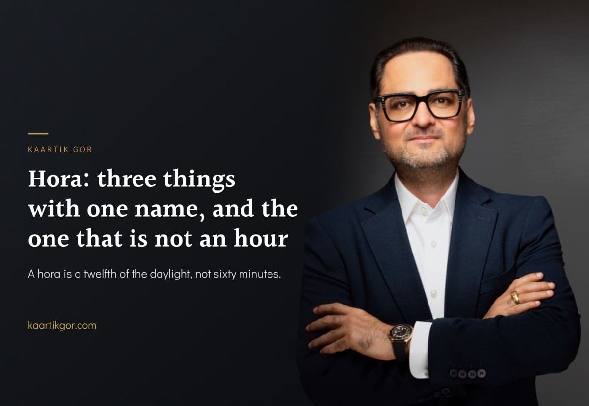 Horā: three things with one name, and the one that is not an hour