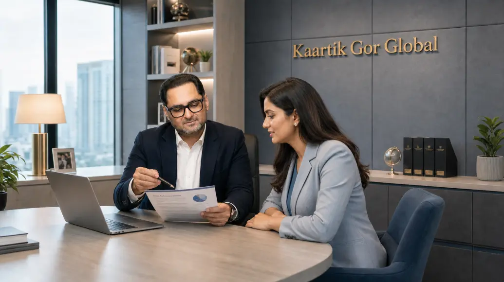 Kaartik Gor advising a client at Kaartik Gor Global, Dubai